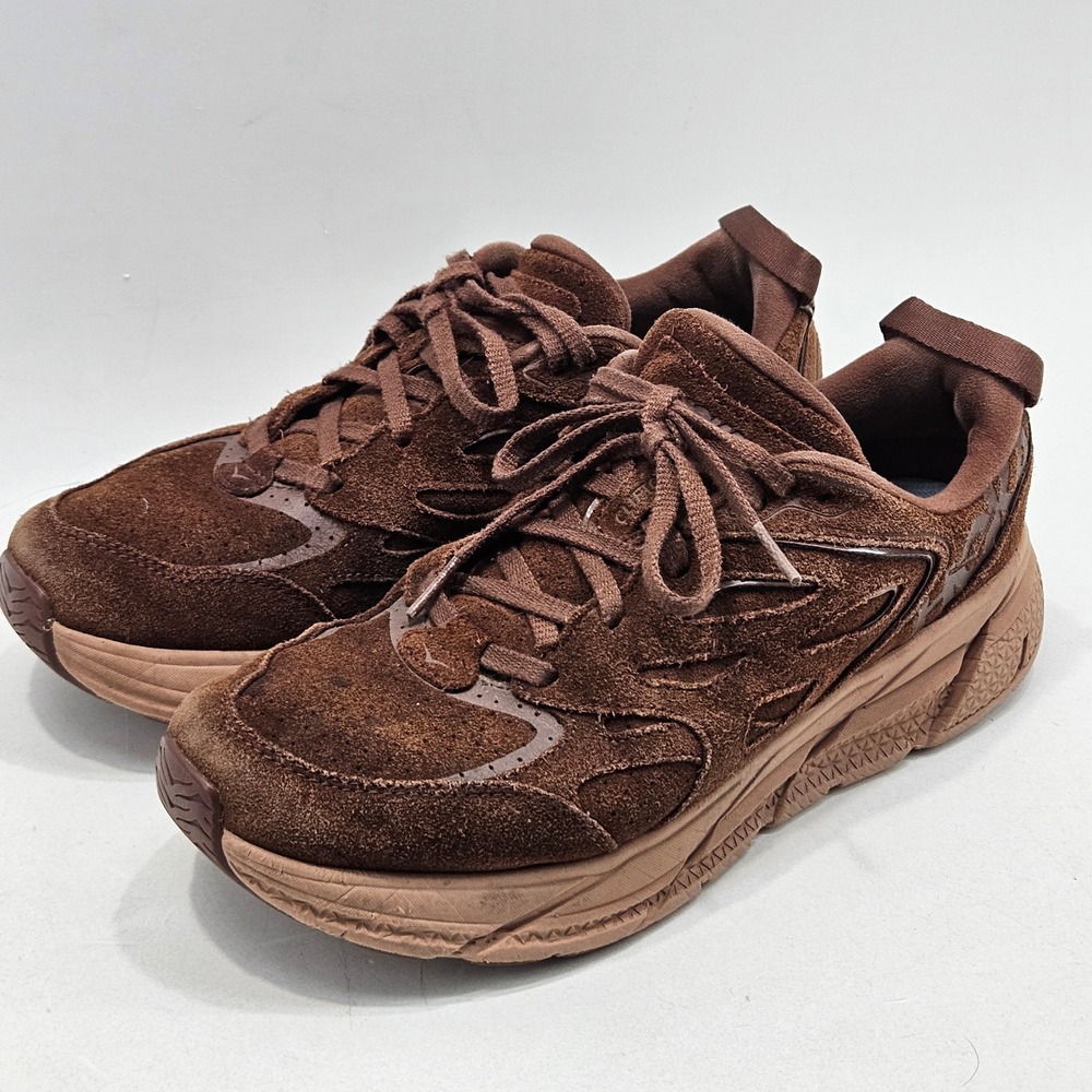 Hoka Clifton L Suede Unisex 11 Men 12 Women Chocolate Brown 1122571 CCCR Sneaker
